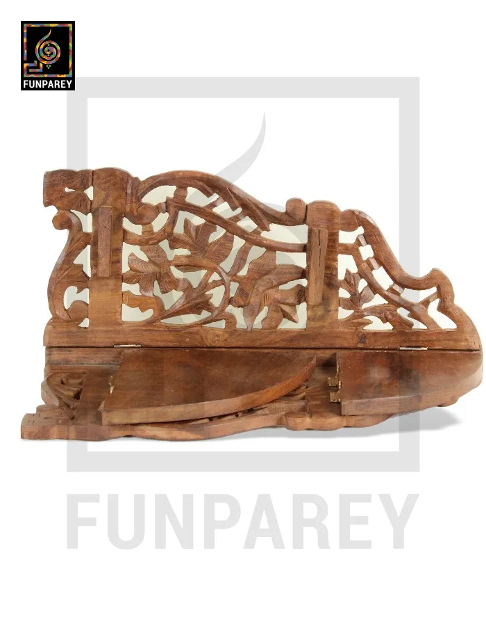 Hand Carved Wooden Corner Rack Large