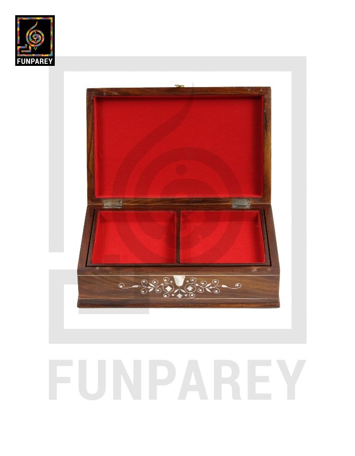Premium Wooden Storage Box with Fiber Inlay 8/12