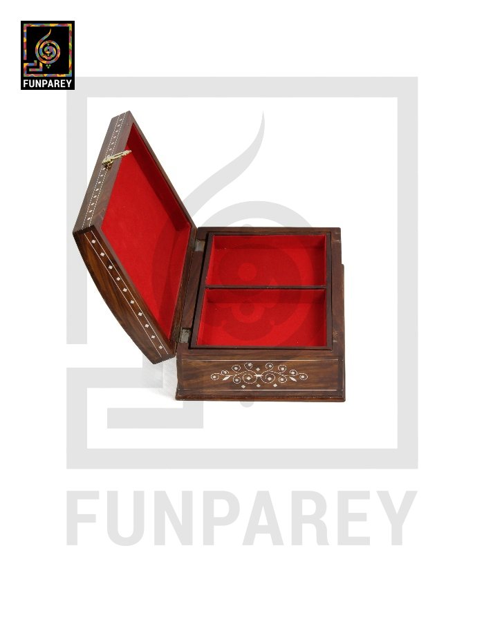 Premium Wooden Storage Box with Fiber Inlay 8/12