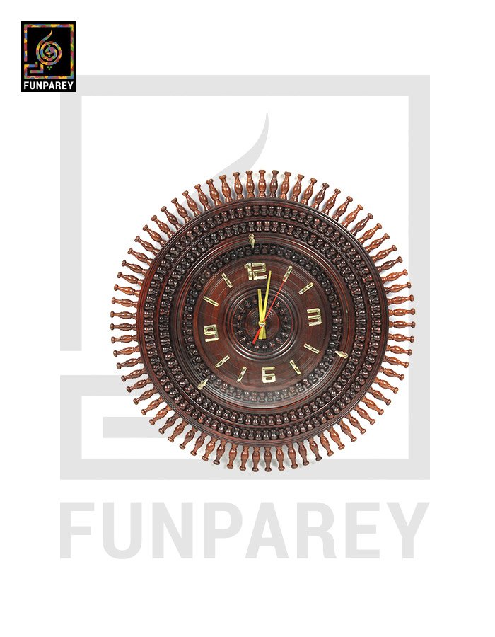 Handmade Wooden Wall Clock Round 22"