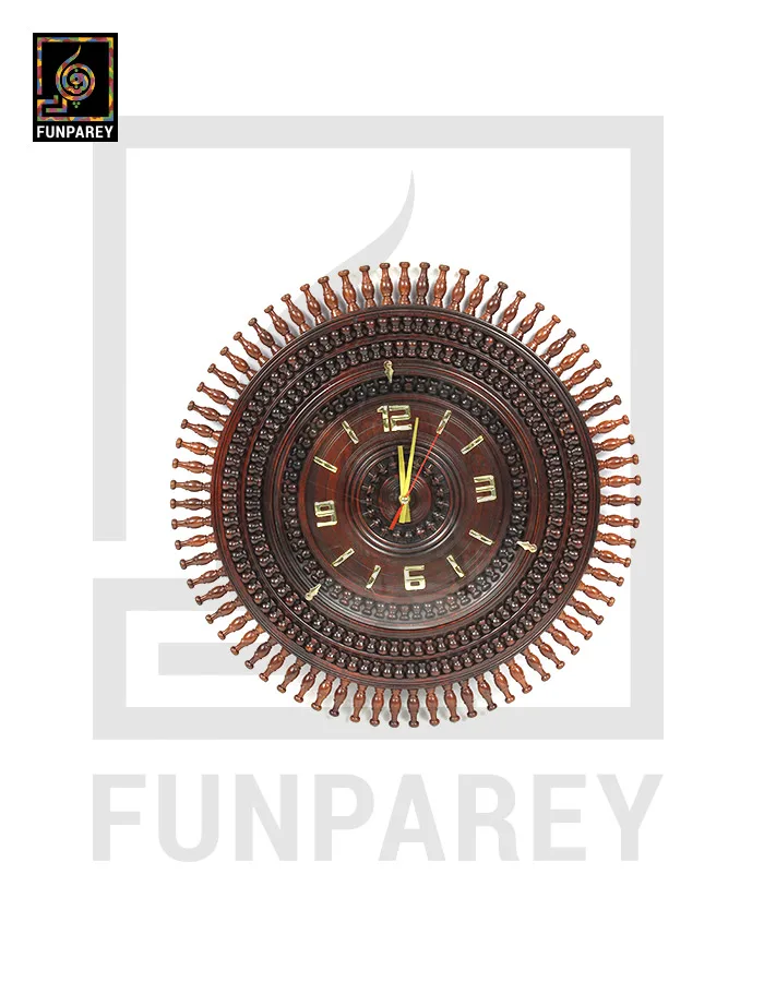 Handmade Wooden Wall Clock Round 22"