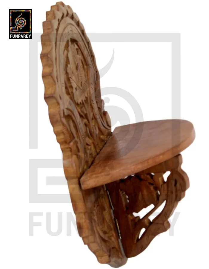 Hand Carved Wooden Distinct Wall Shelf (Large)