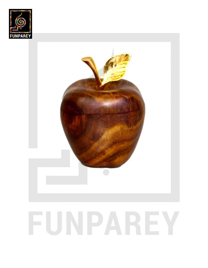 Handcrafted Wooden Apple Candy Bowl 4"