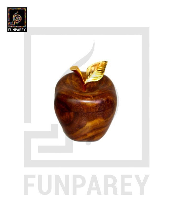 Handcrafted Wooden Apple Candy Bowl 4"