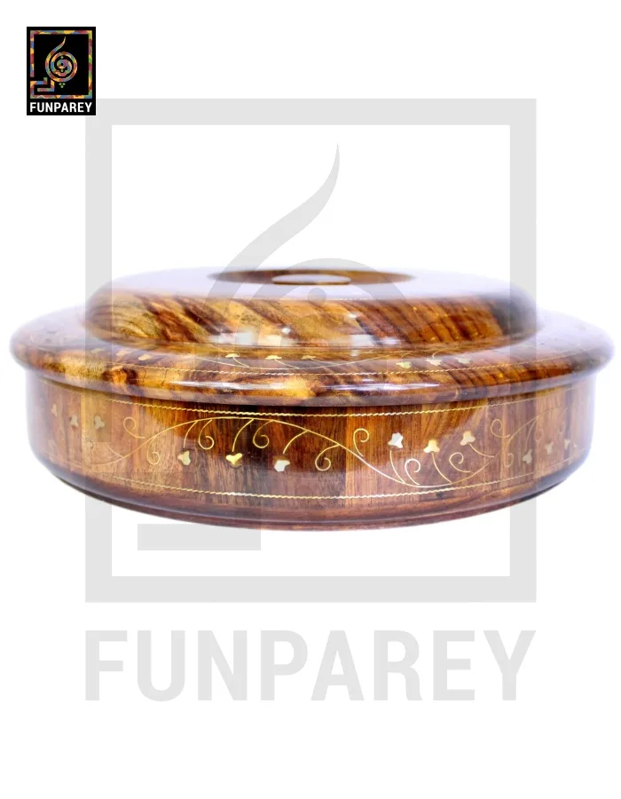 Premium Wooden Dry Fruit Bowl 12" With Brass Work