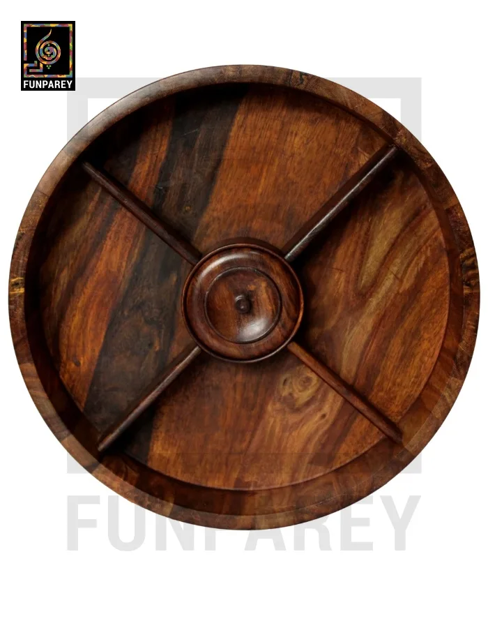 Premium Wooden Dry Fruit Bowl 12" With Brass Work