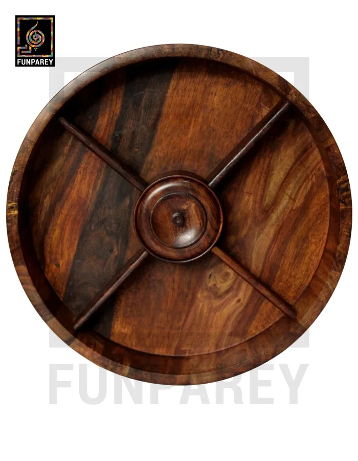 Premium Wooden Dry Fruit Bowl 12" With Brass Work