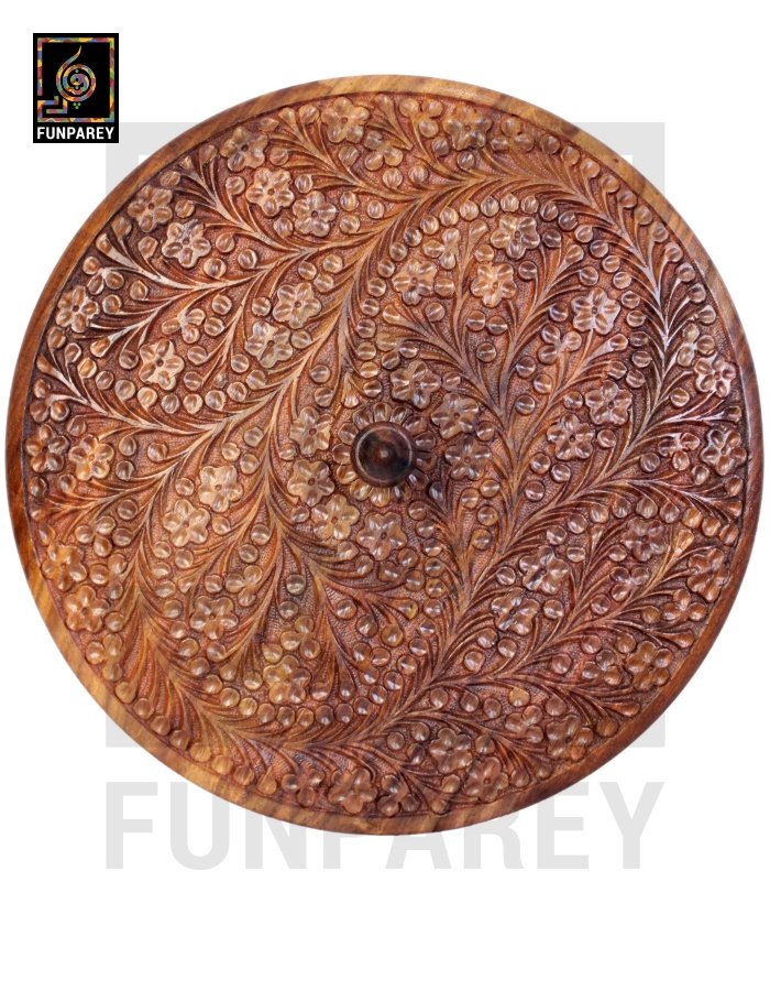 Premium Wooden Dry Fruit Bowl 12 with Standard Carving Design