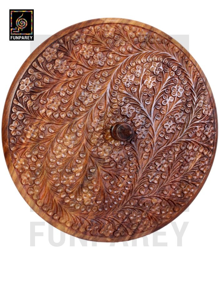 Premium Wooden Dry Fruit Bowl 12 with Standard Carving Design
