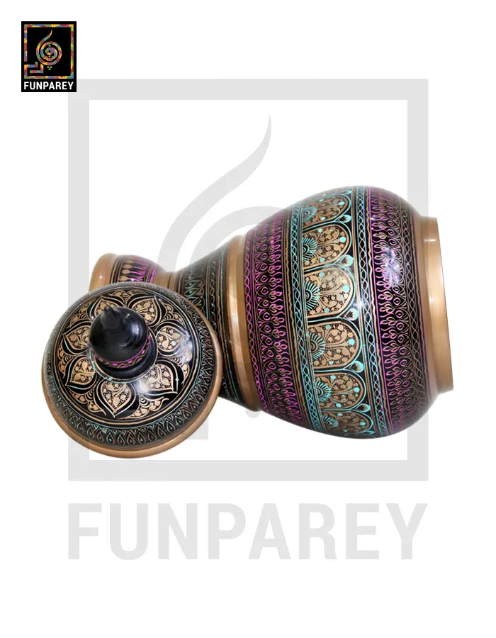 Spire Candy Jar - Hand Crafted with Pink Nakshi Art