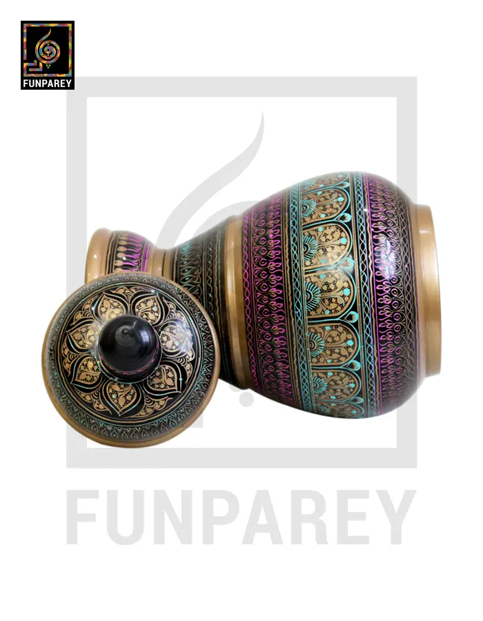 Spire Candy Jar - Hand Crafted with Pink Nakshi Art