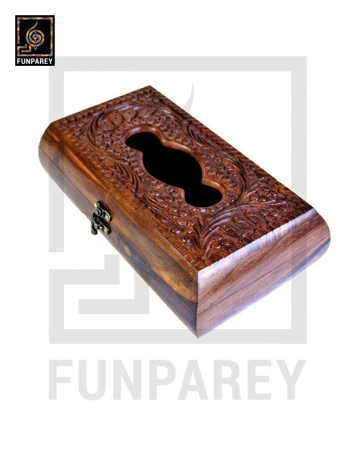 Premium Handcrafted Wooden Tissue Box with Rounded Sides