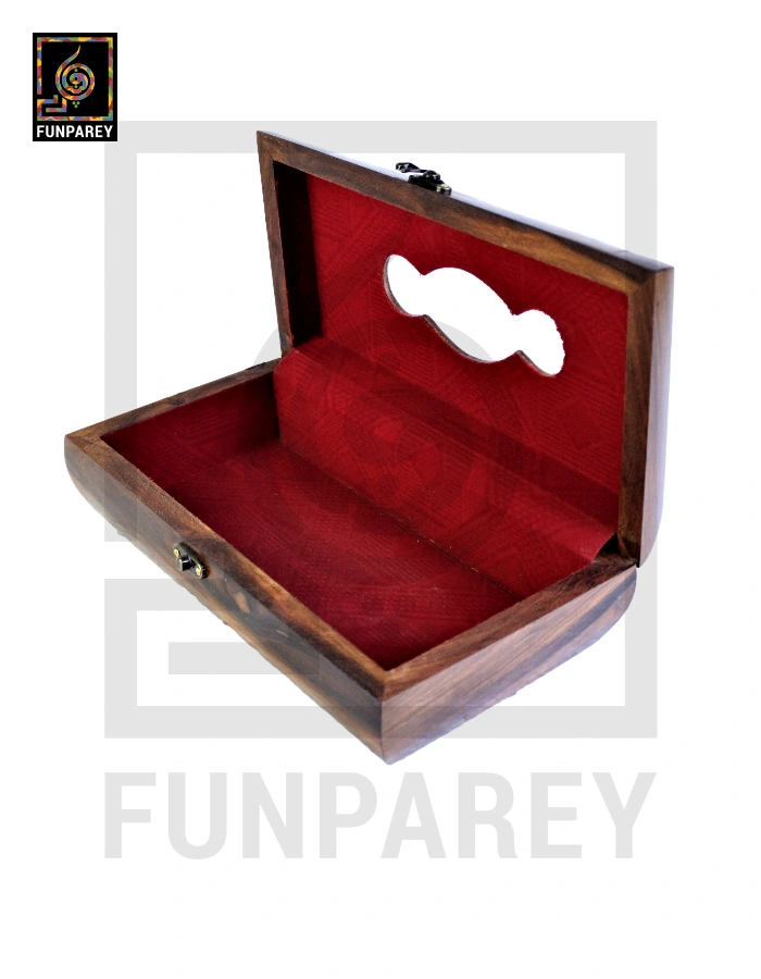 Premium Handcrafted Wooden Tissue Box with Rounded Sides