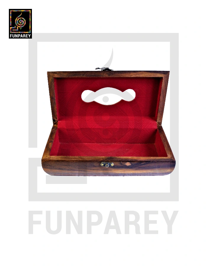 Premium Handcrafted Wooden Tissue Box with Rounded Sides