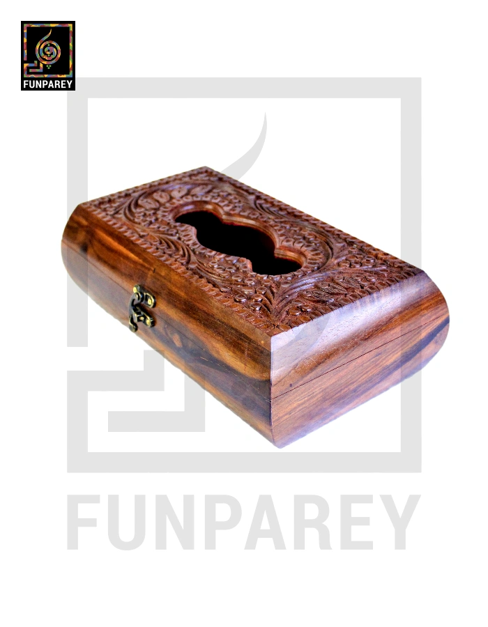 Premium Handcrafted Wooden Tissue Box with Rounded Sides