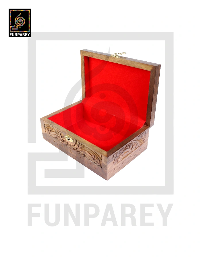 Hand Carved Jewelry Box Premium Wooden 8/5