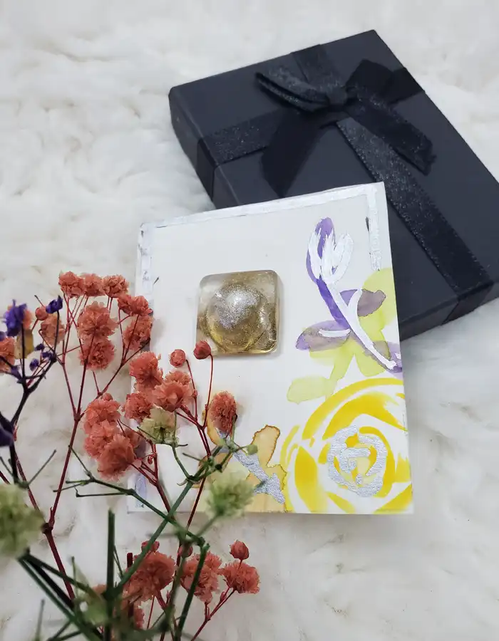 Handcrafted Resin Ring Gold Glitter