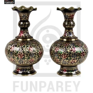 Handmade Long Throat Brass Vases 13″ (Pair)