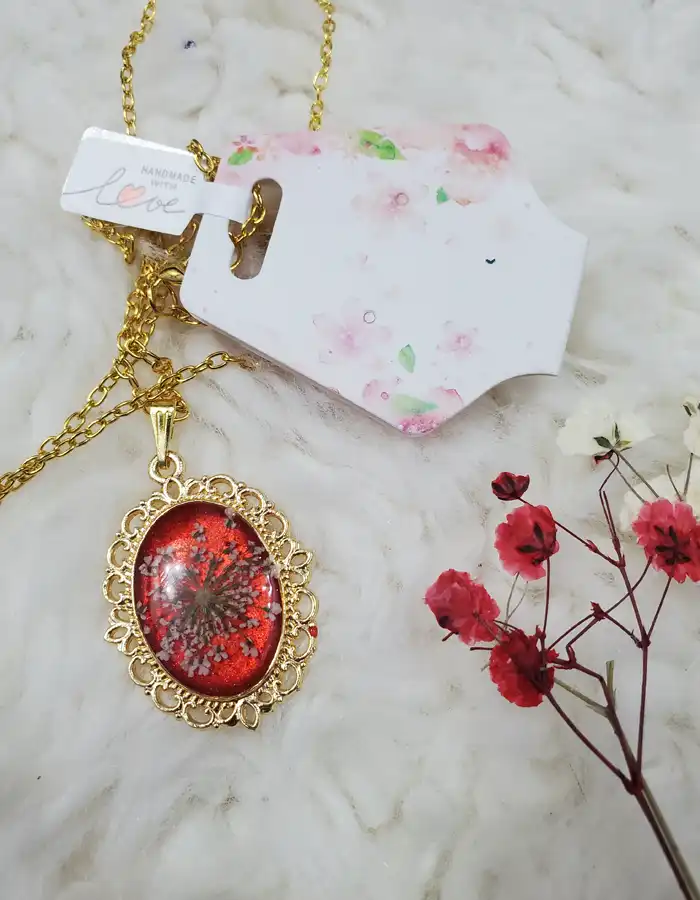 Real Pressed Flower Pendant - The Queen’s Secret