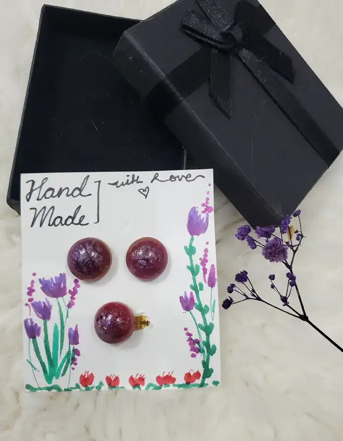 Resin Jewellery Set - Cherry Bomb Ring & Earrings