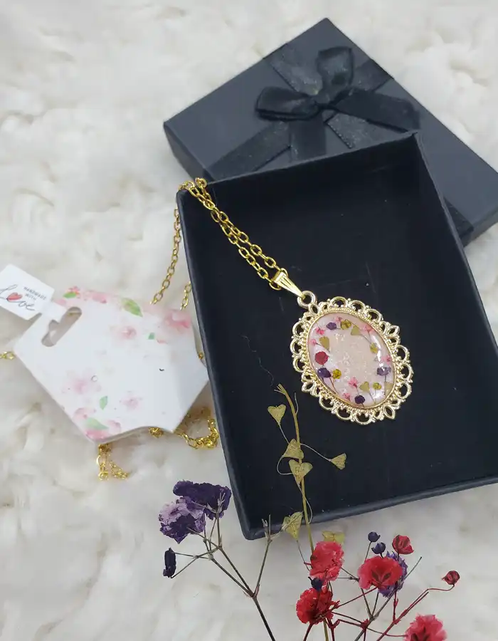 Tiny Garden Frozen In Time - Oval Pendant