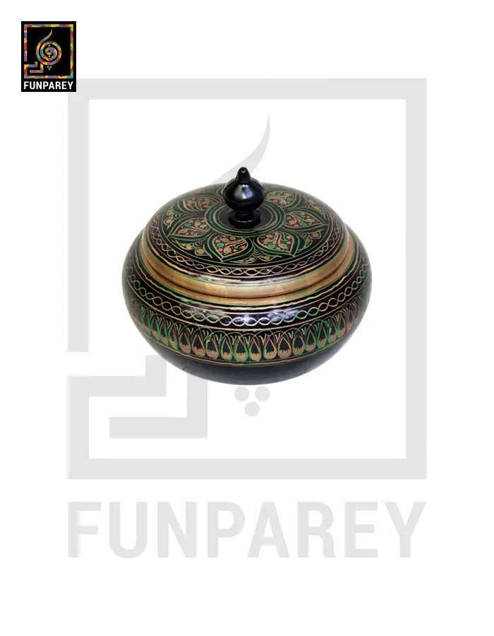 Wooden Candy Jar 4″ with Naqshi Art – Camouflage