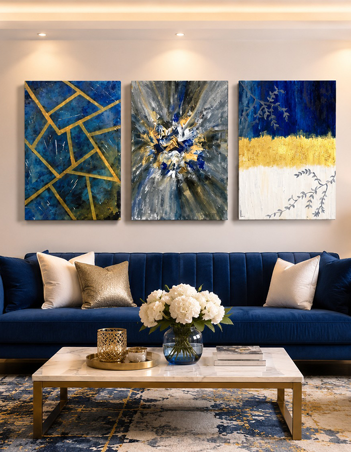 Heritage Glow – Handmade Oil Painting Trio