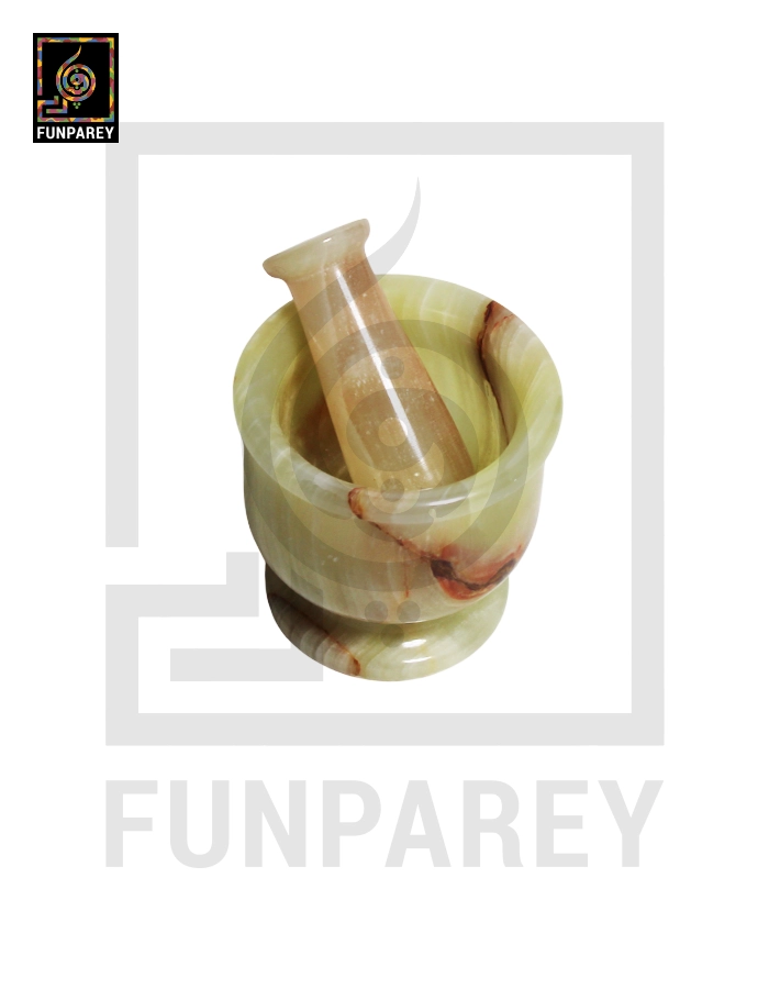 Onyx Stone Mortar & Pestle 3 inch Natural White