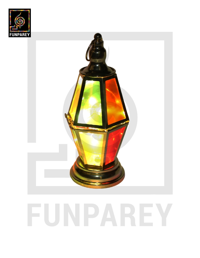 Hexagonal Decorative Lantern with Multicolor Light