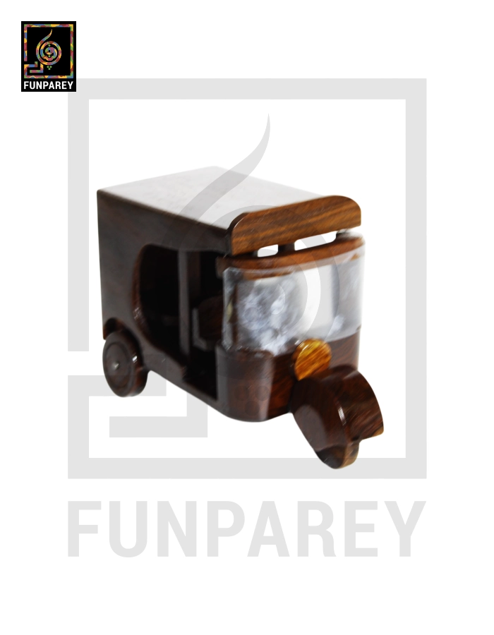 Wooden Tuk Tuk Rickshaw Model