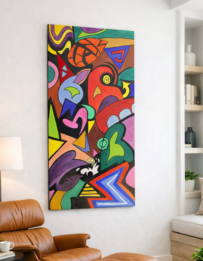 Abstract Art Handmade Acrylic Painting "Tangent"