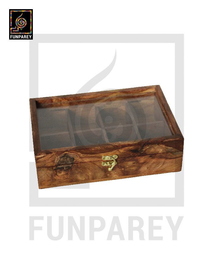 Handmade Wooden Storage Box with Removable Partitions 7/10 (Masala Box)