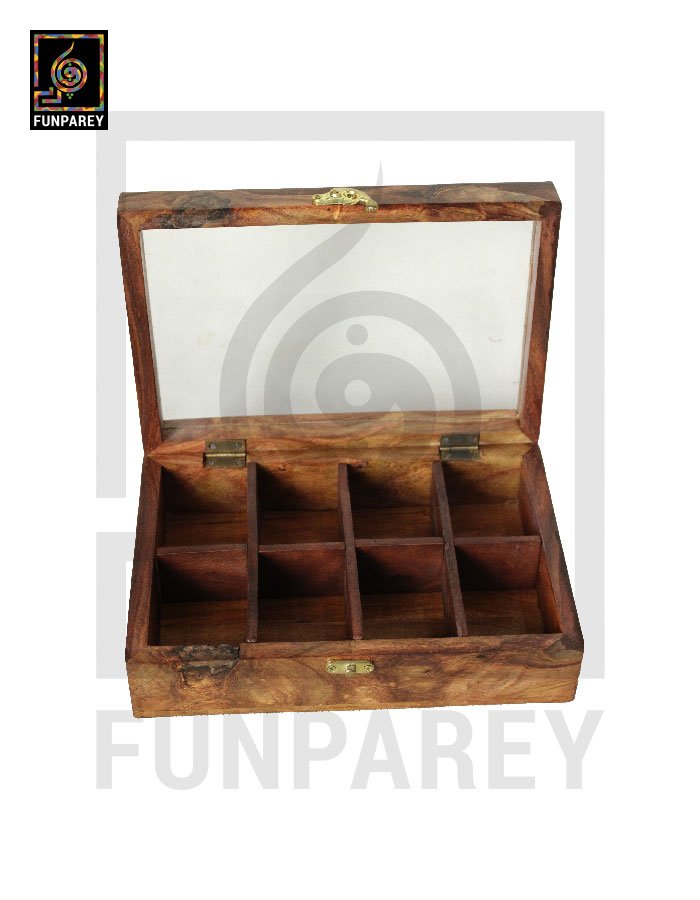 Handmade Wooden Storage Box with Removable Partitions 7/10 (Masala Box)