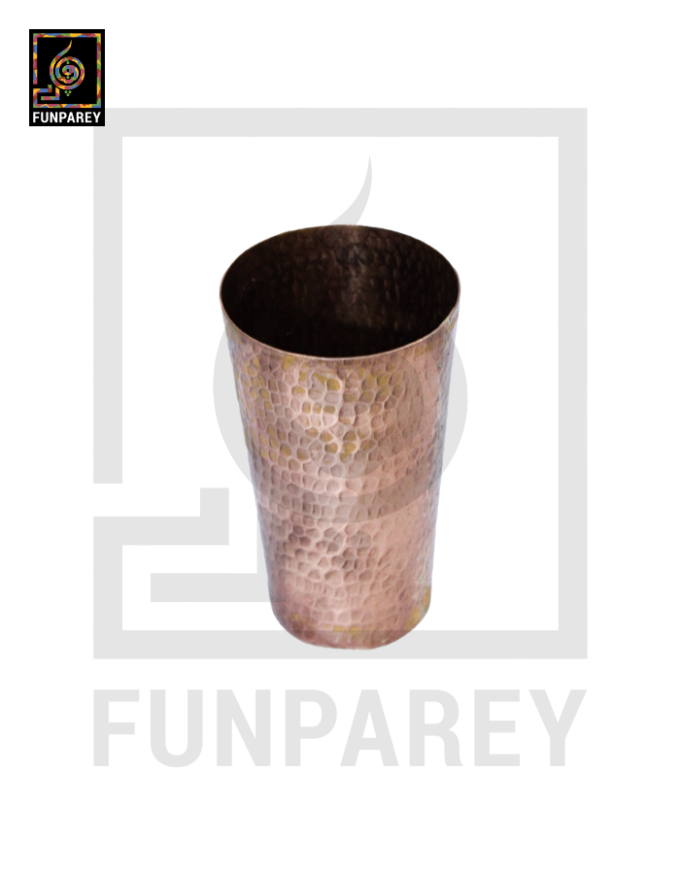 Handmade Copper Glass With Hammered Design