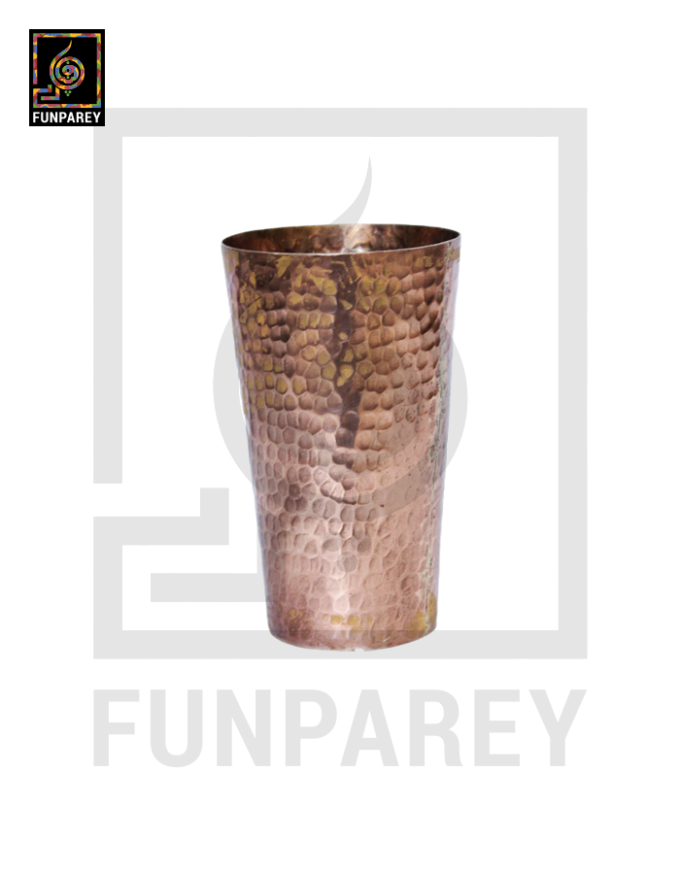 Handmade Copper Glass With Hammered Design
