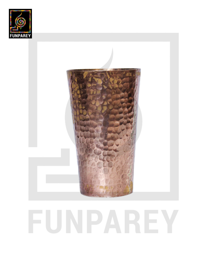 Handmade Copper Glass With Hammered Design