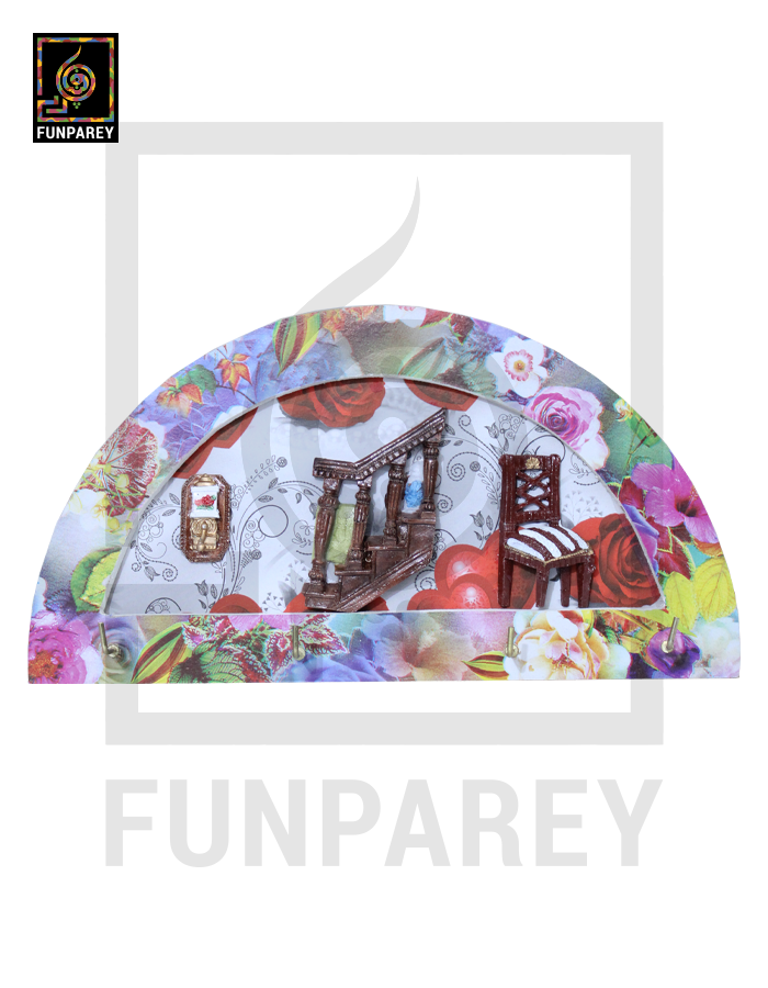 Wooden Printed Key and Accessory Hanger Large (Bow)