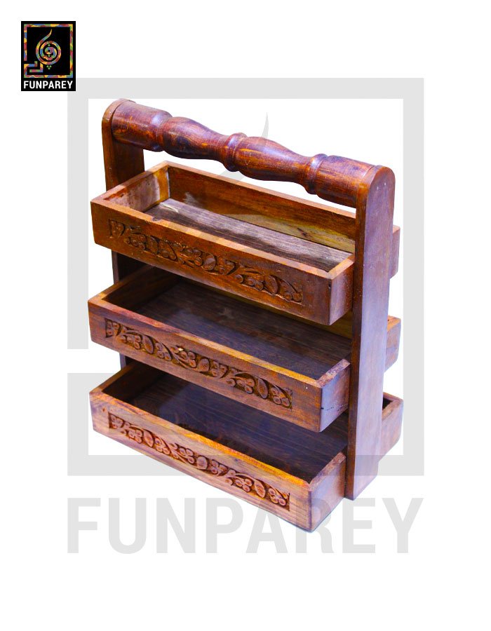 Hand Carved Wooden Spoon Rack