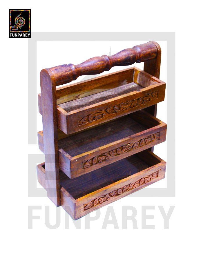 Hand Carved Wooden Spoon Rack