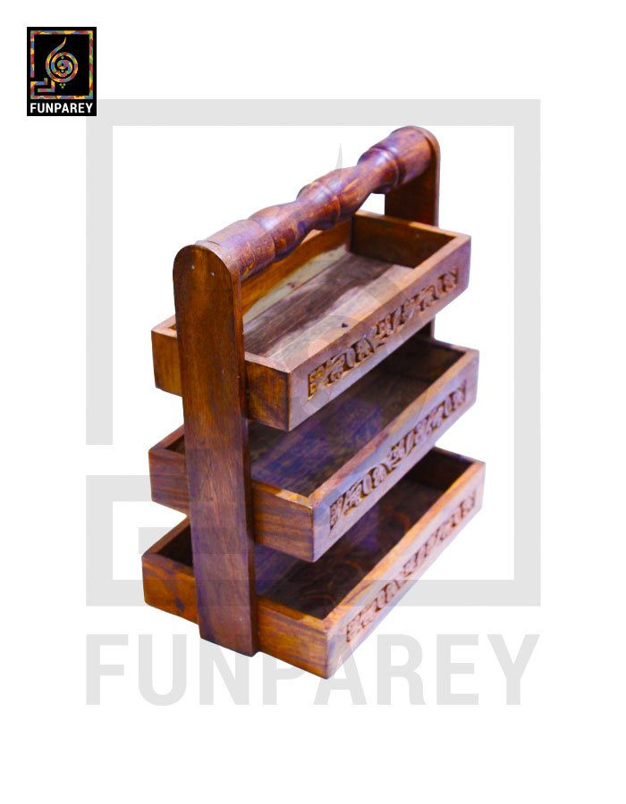 Hand Carved Wooden Spoon Rack