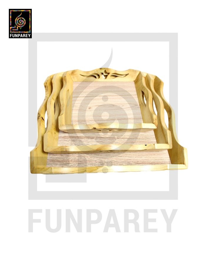 Handmade Wooden Standard Tray Set with Distinct Design