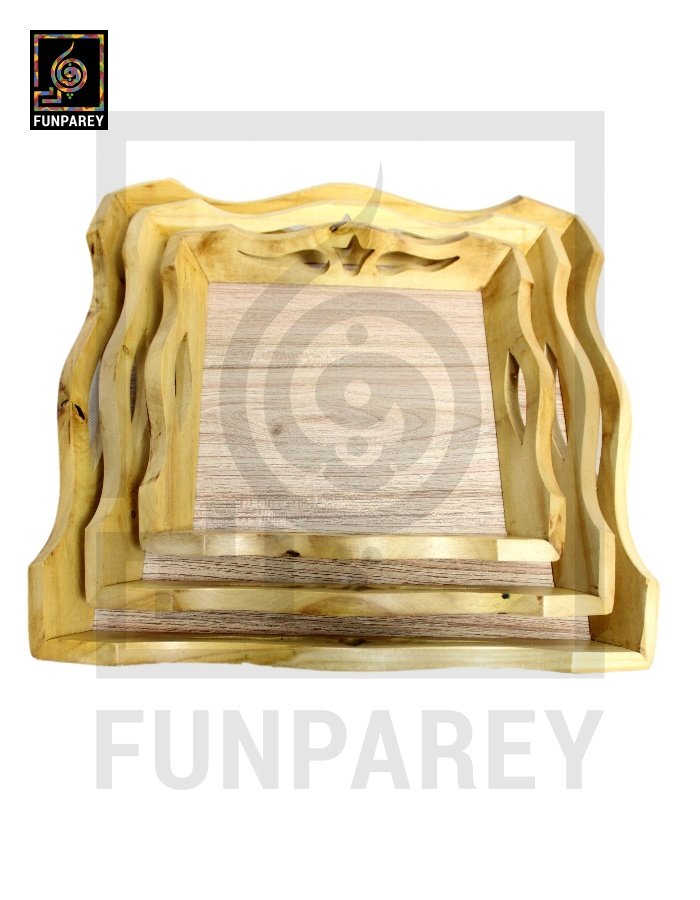 Handmade Wooden Standard Tray Set with Distinct Design