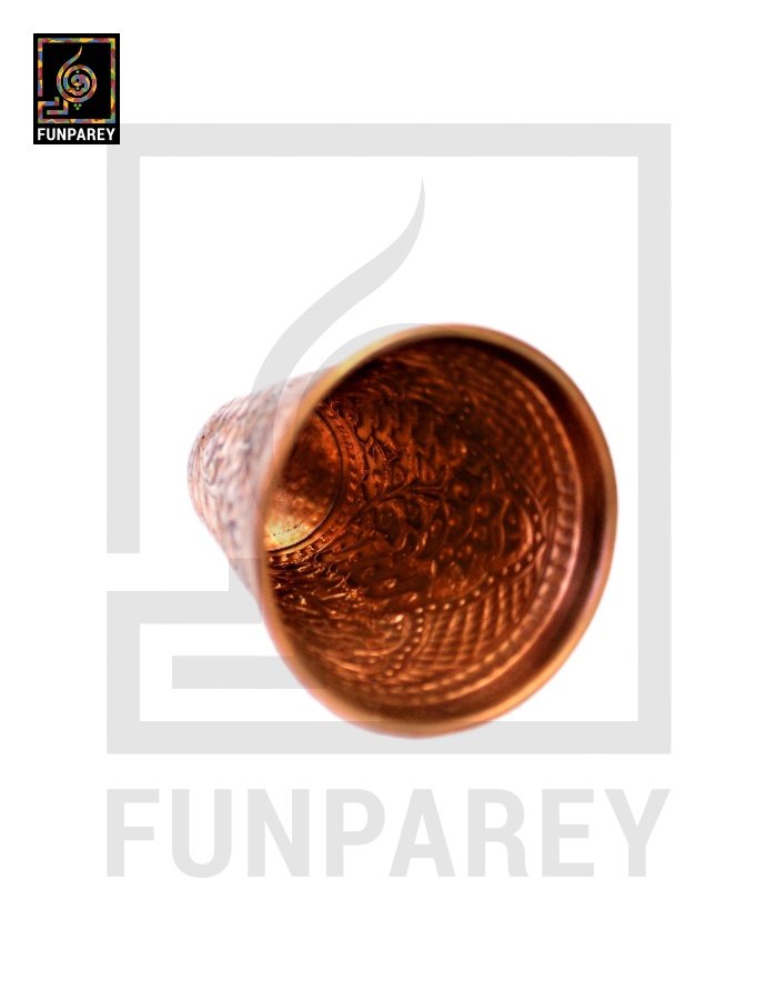 Handmade Full Copper Glass With Etched Motif