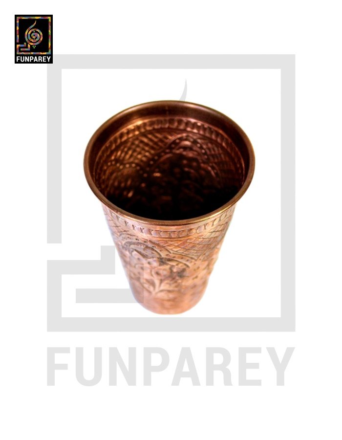 Handmade Full Copper Glass With Etched Motif