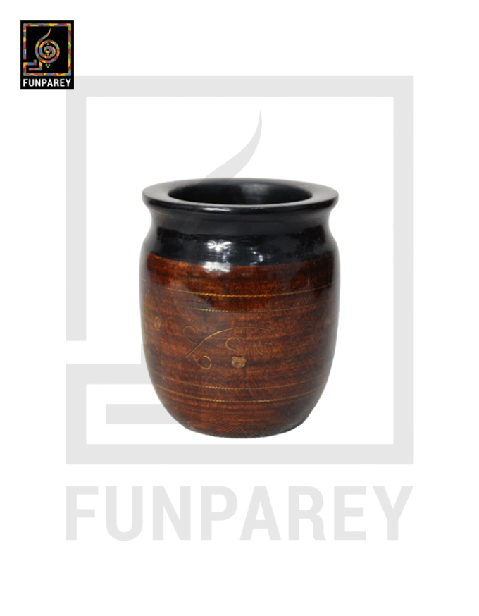 Premium Wooden Accessory jar with Brass Work
