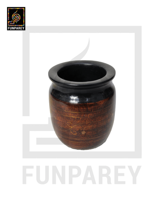 Premium Wooden Accessory jar with Brass Work