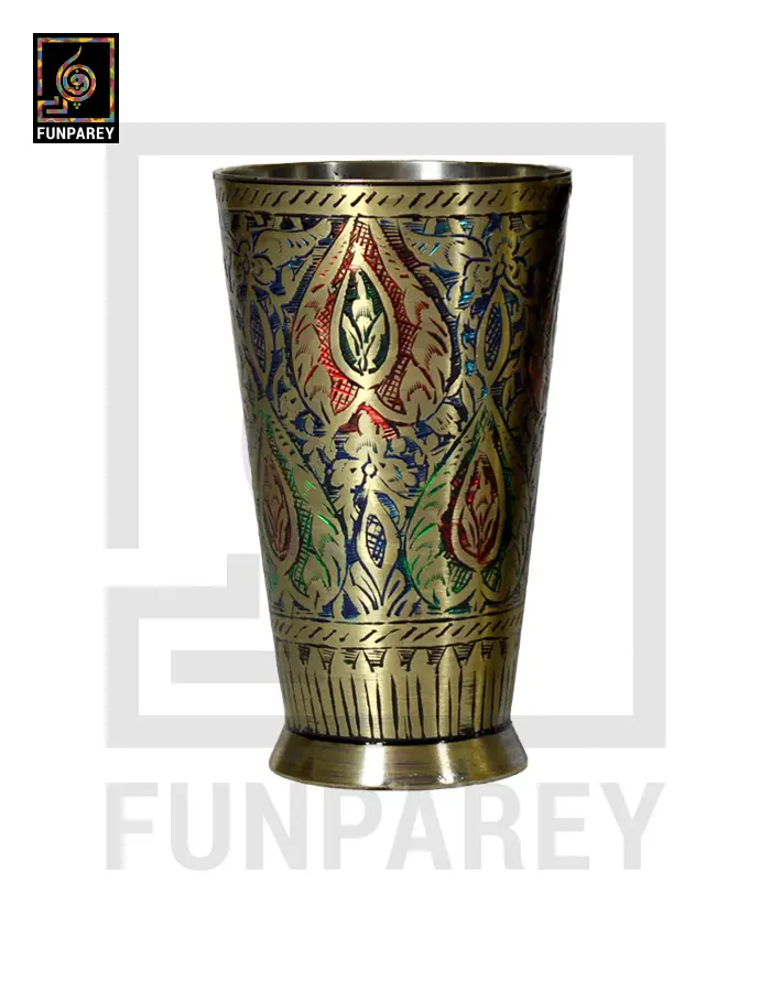 Antique Brass Glass - Medium Colorful