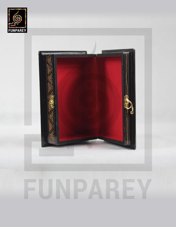 Wooden Jewelry Box Edged 8/5 with Nakshi Art Golden