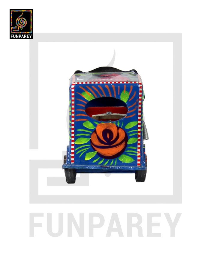 Handmade Wooden Colorful Rickshaw with Truck Art Premium