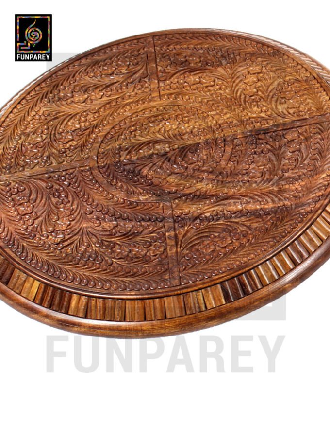 Hand Carved Wooden Table 18″